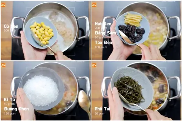 cách nấu sâm bổ lượng