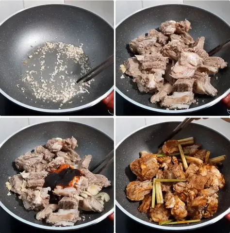 Cách chế biến sườn bò hấp xả