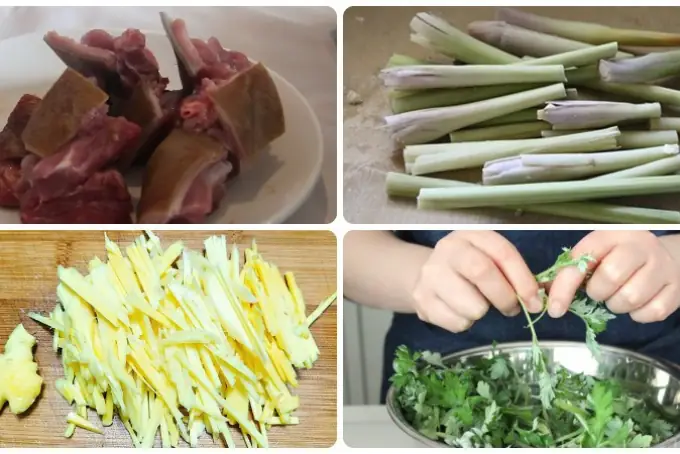 Bước 1: Sơ chế nguyên liệu làm thịt dê hầm thuốc bắc