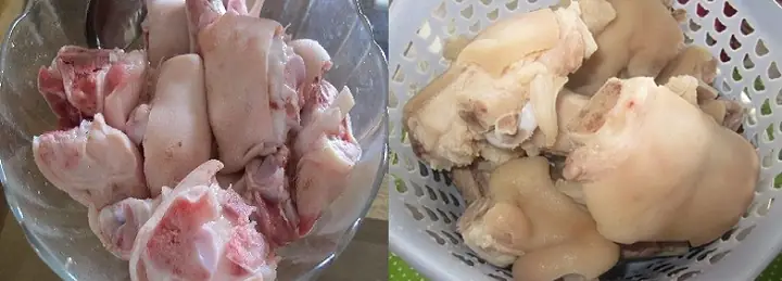 Sơ chế chân giò Sơ chế chân giò