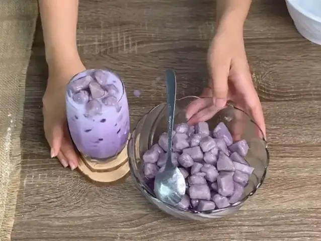 cách nấu trà sữa khoai môn