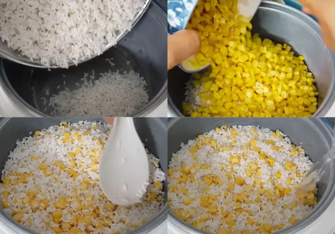 cách nấu xôi bắp bằng nồi cơm điện