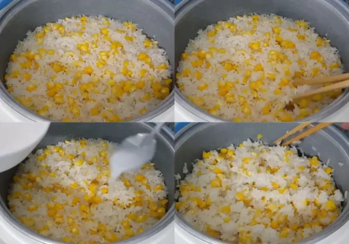 cách nấu xôi bắp bằng nồi cơm điện