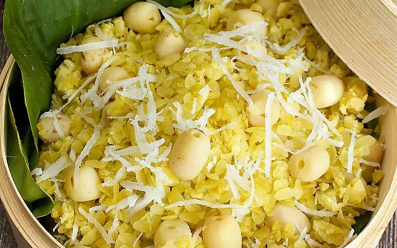 cách nấu xôi cốm hạt sen