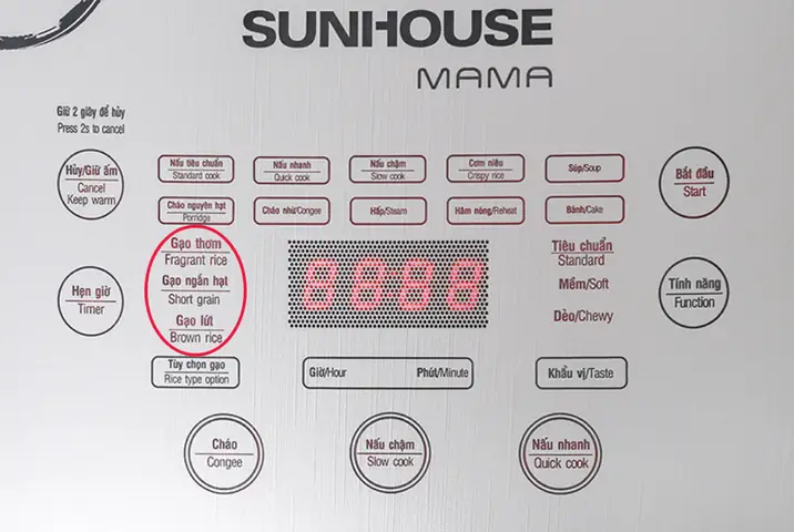 6.1. Cài đặt ở nồi cơm điện tử 6.1. Cài đặt ở nồi cơm điện tử