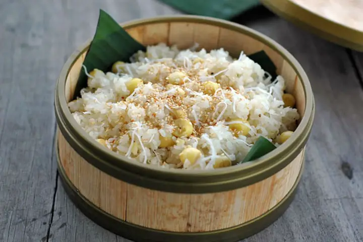 cách nấu xôi dừa nạo