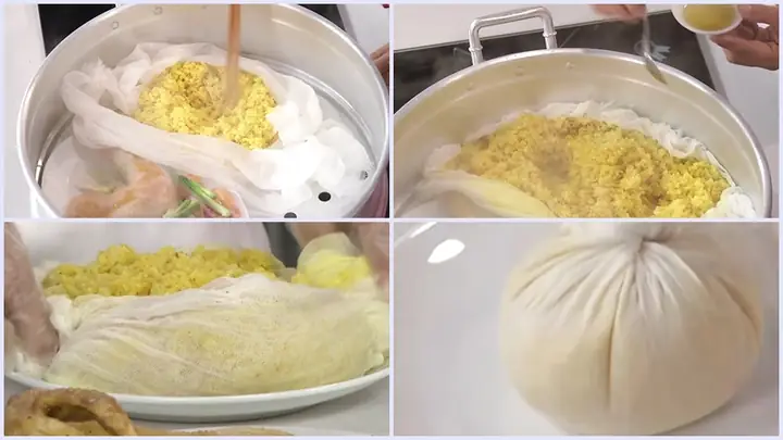 Bước 3:Hấp nếp và đậu xanh