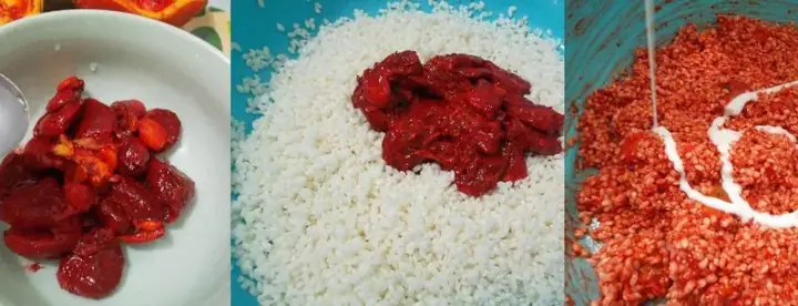 Cách nấu xôi gấc bằng nồi hấp