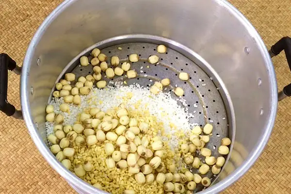 cách nấu xôi hạt sen đậu xanh