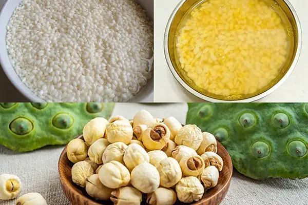 Sơ chế gạo và đậu xanh