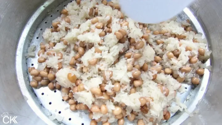 cách nấu xôi lạc bằng chõ