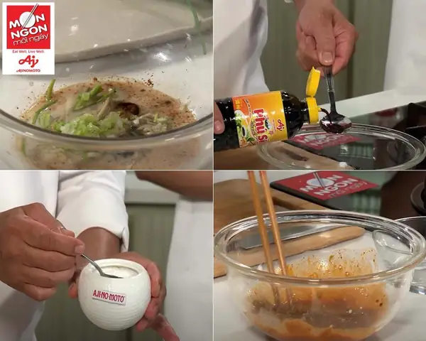 Bước 1: Làm xốt ướp thịt xá xíu