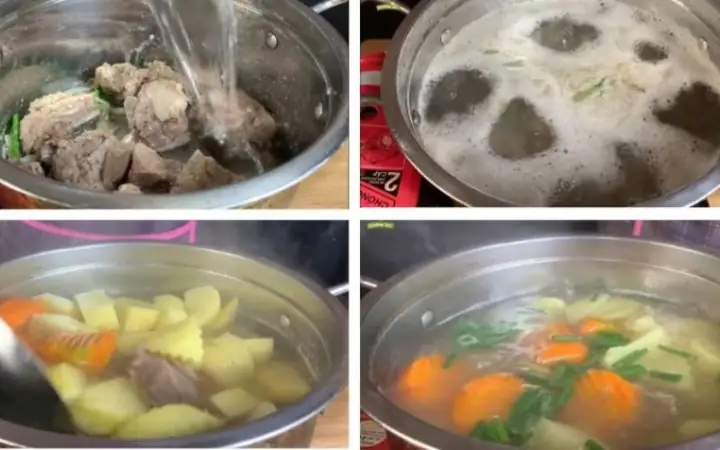 3.2. Cách nấu canh xương bò hầm với khoai tây 3.2. Cách nấu canh xương bò hầm với khoai tây