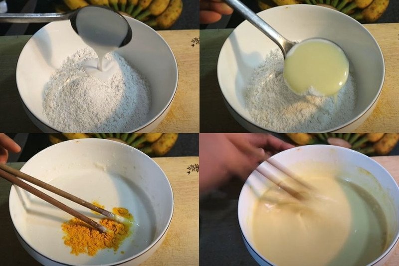 Cách pha bột mì giòn ngon cho bánh chuối chiên