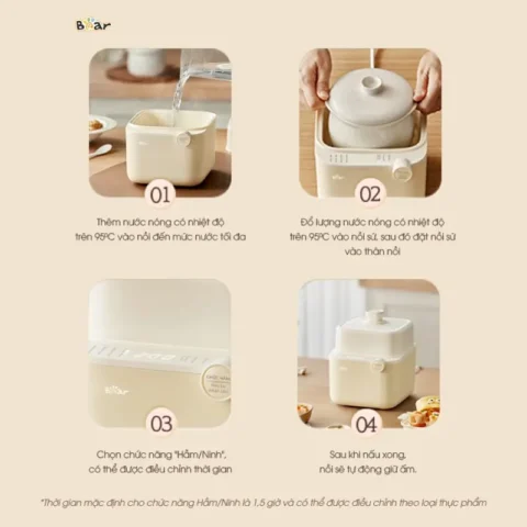 cách sử dụng nồi nấu cháo chậm bear cách sử dụng nồi nấu cháo chậm bear