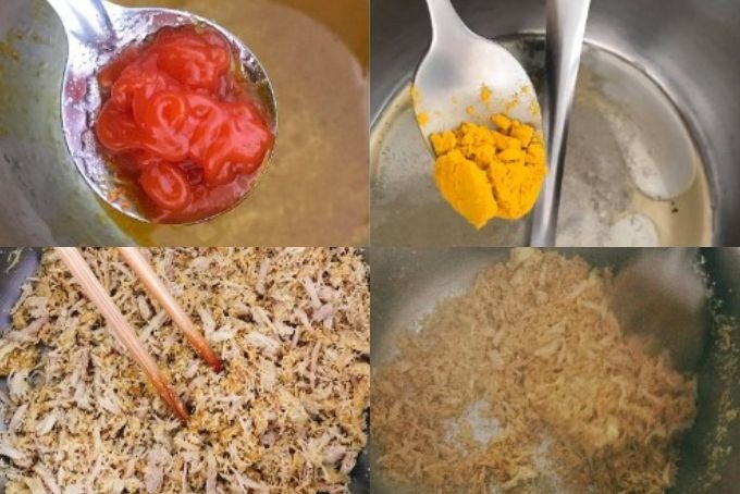 Cách tạo màu vàng cho ruốc đẹp mắt như ngoài hàng