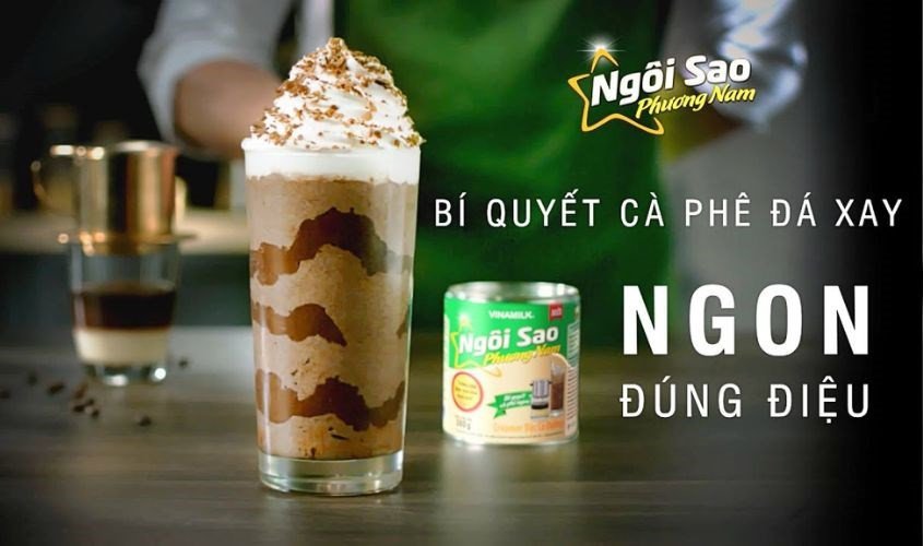 Calo sữa đặc Ngôi Sao khi pha cà phê