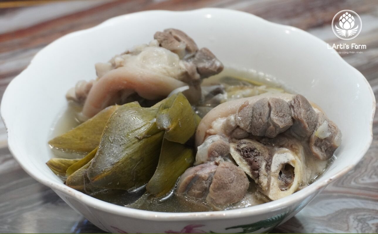 Canh atiso hầm giò heo thơm ngon