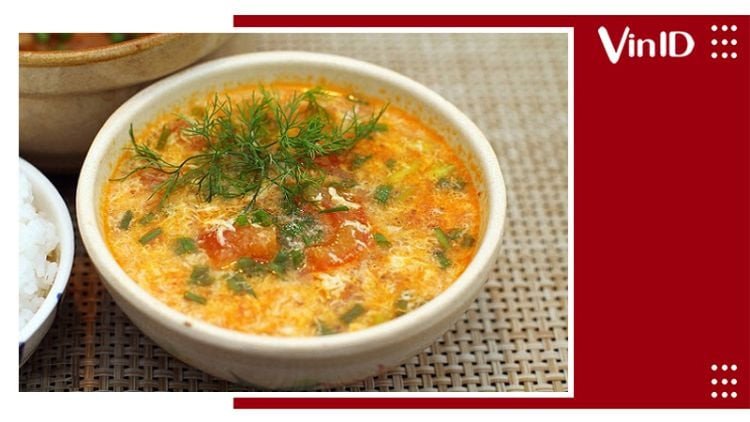 Canh cà chua trứng thịt băm