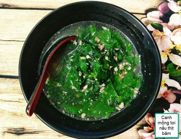 Canh mồng tơi nấu thịt băm chuẩn vị