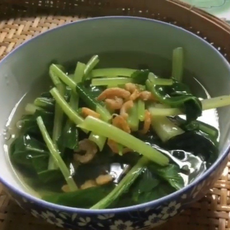 Canh rau cải ngót tôm khô thành phẩm