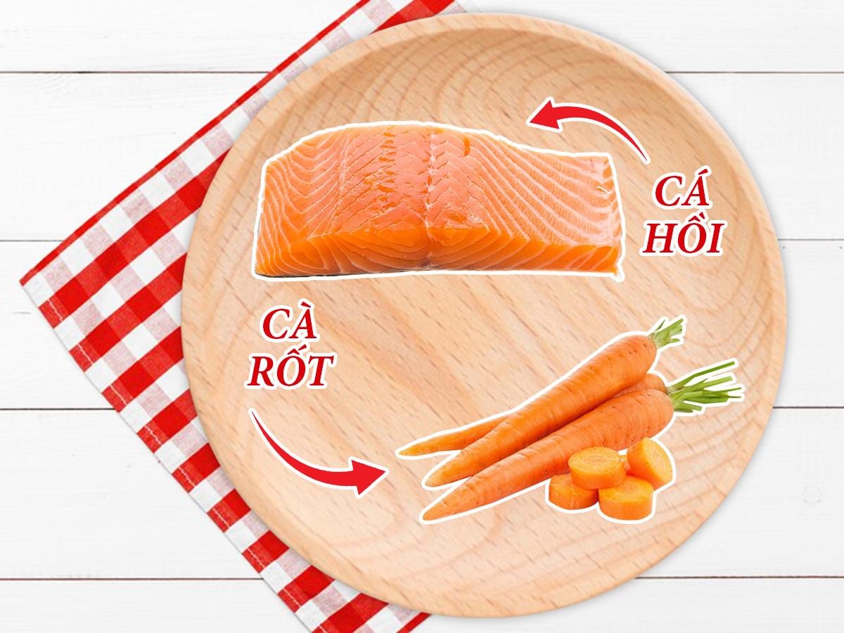 Cháo cá hồi cà rốt cho bé sáng mắt
