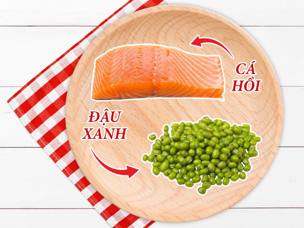 Cháo cá hồi hạt sen đậu xanh bổ dưỡng