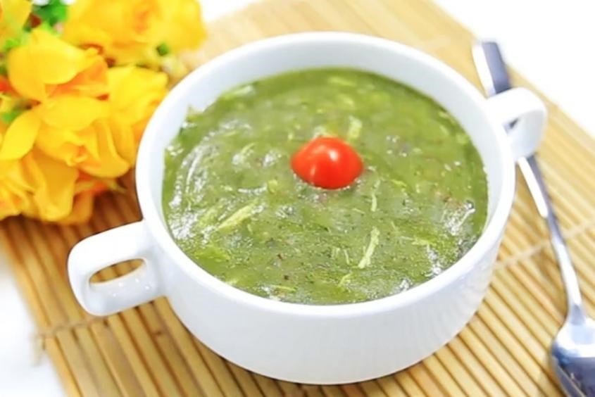 Cháo cua đồng mồng tơi và mướp bổ dưỡng cho trẻ