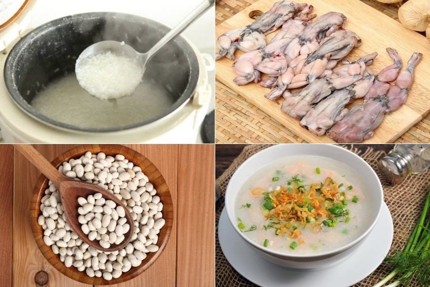Cháo ếch đậu trắng béo ngậy, cung cấp protein cho bé 1 tuổi