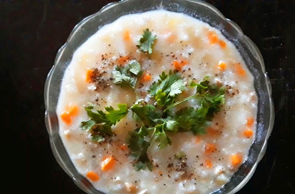 chao thit bam nam rom bo duong