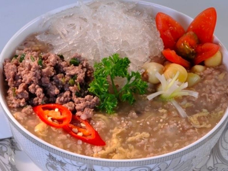 Cháo tổ yến thịt băm rong biển thơm ngon