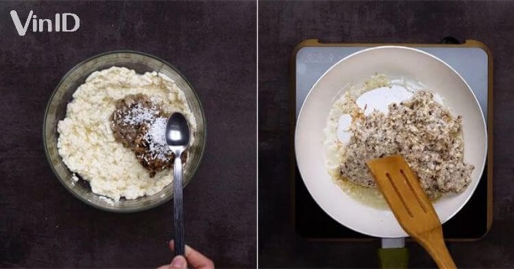 Chế biến phần riêu chay từ nấm và đậu hũ non cho bún riêu chay