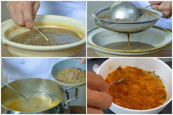 Chế biến riêu cua đồng truyền thống