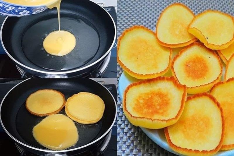 Chiên bánh bột mì vàng giòn đều lửa