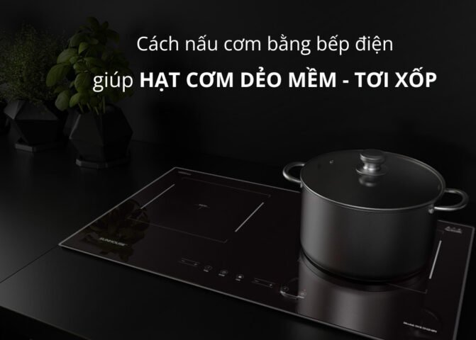 chuẩn bị dụng cụ nấu cơm bằng bếp điện