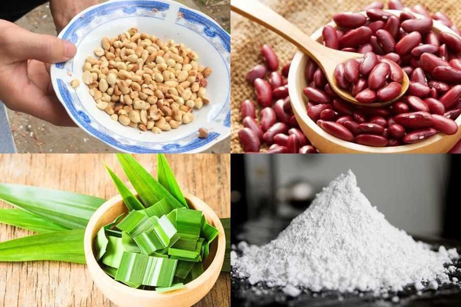 Chuẩn bị nguyên liệu đầy đủ để nấu chè đậu đỏ bánh lọt độc đáo.