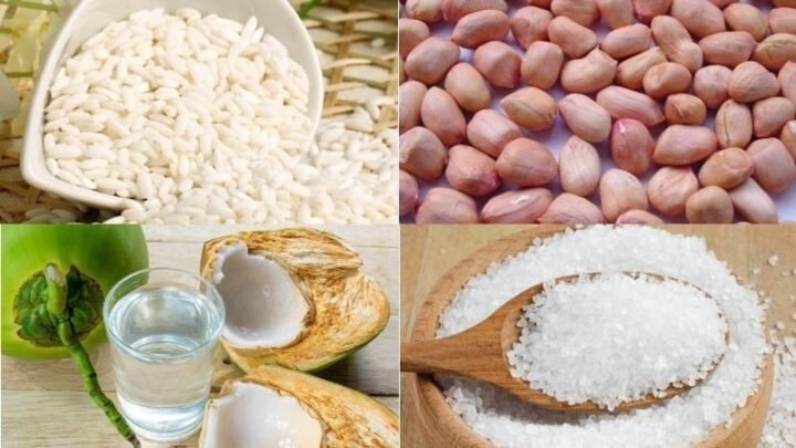 Chuẩn bị nguyên liệu để nấu xôi đậu phộng bằng nồi cơm điện