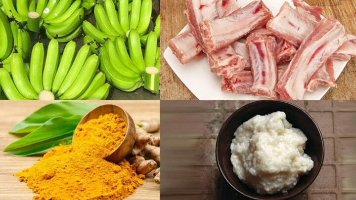 Chuẩn bị nguyên liệu tươi ngon để nấu canh chuối xanh với xương