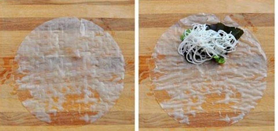 Cuộn gỏi cuốn với tôm và hẹ