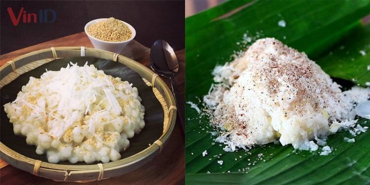 Đĩa xôi bắp khô thành phẩm thơm ngon, trình bày bắt mắt