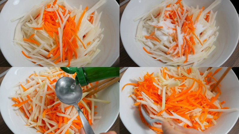 Đồ chua su hào cà rốt giòn ngon ăn kèm bún thịt nướng