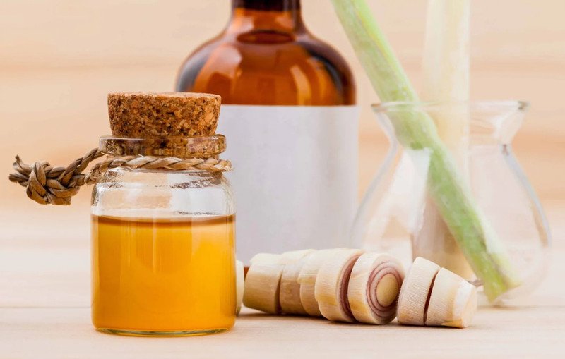 Đổ dầu thực vật vào lọ chứa sả đã giã, bước đầu tiên trong cách nấu tinh dầu sả truyền lạnh.