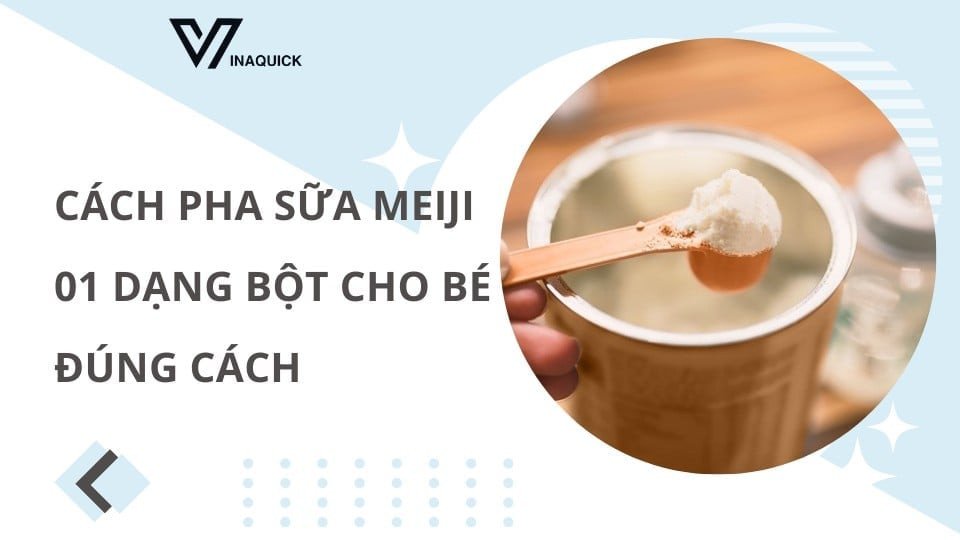 Em bé uống sữa Meiji bột 0-1 từ bình sữa đúng cách