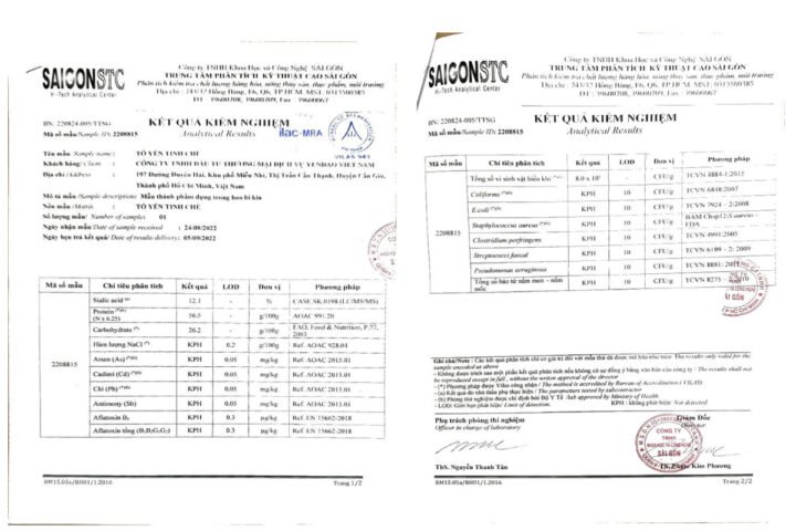 Giá trị calo và dinh dưỡng của 100g yến sào tự nhiên
