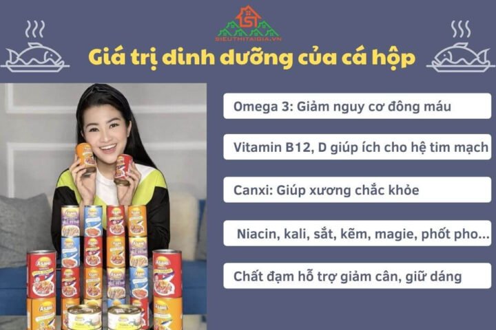 Giá trị dinh dưỡng của cá mòi đóng hộp, hộp cá mòi 3 cô gái bao nhiêu calo