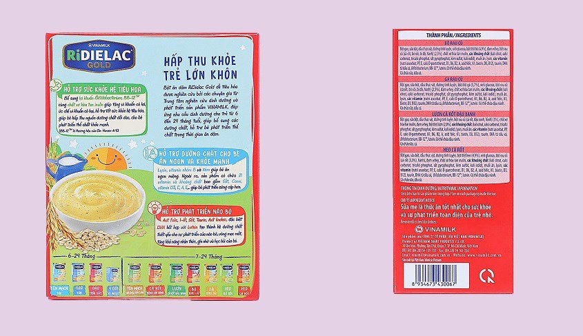 Giá trị dinh dưỡng dồi dào trong bột ăn dặm Ridielac gạo sữa hỗ trợ phát triển toàn diện