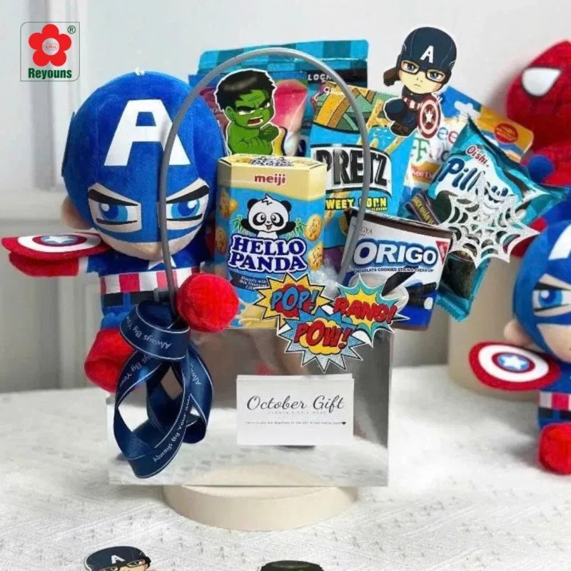 Giỏ quà bánh kẹo hoàn chỉnh với các phụ kiện trang trí