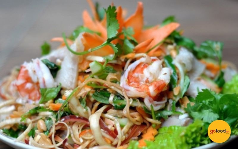 gỏi bắp chuối tôm thịt