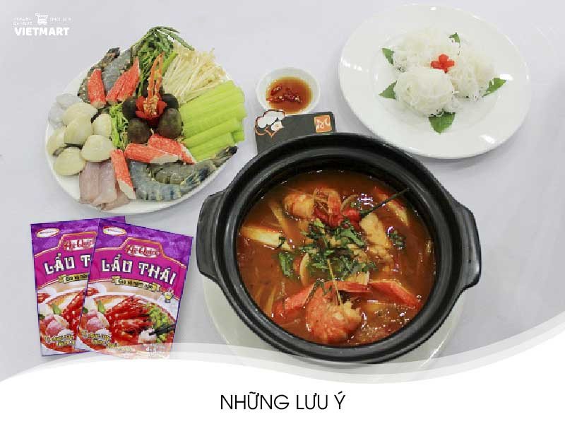 Gói gia vị lẩu Thái Aji Quick và các lưu ý khi nấu