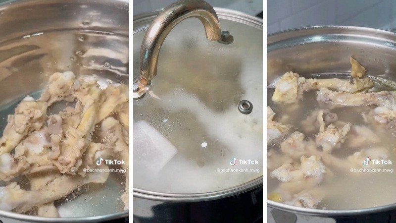 Hầm xương gà tạo nước dùng ngọt tự nhiên